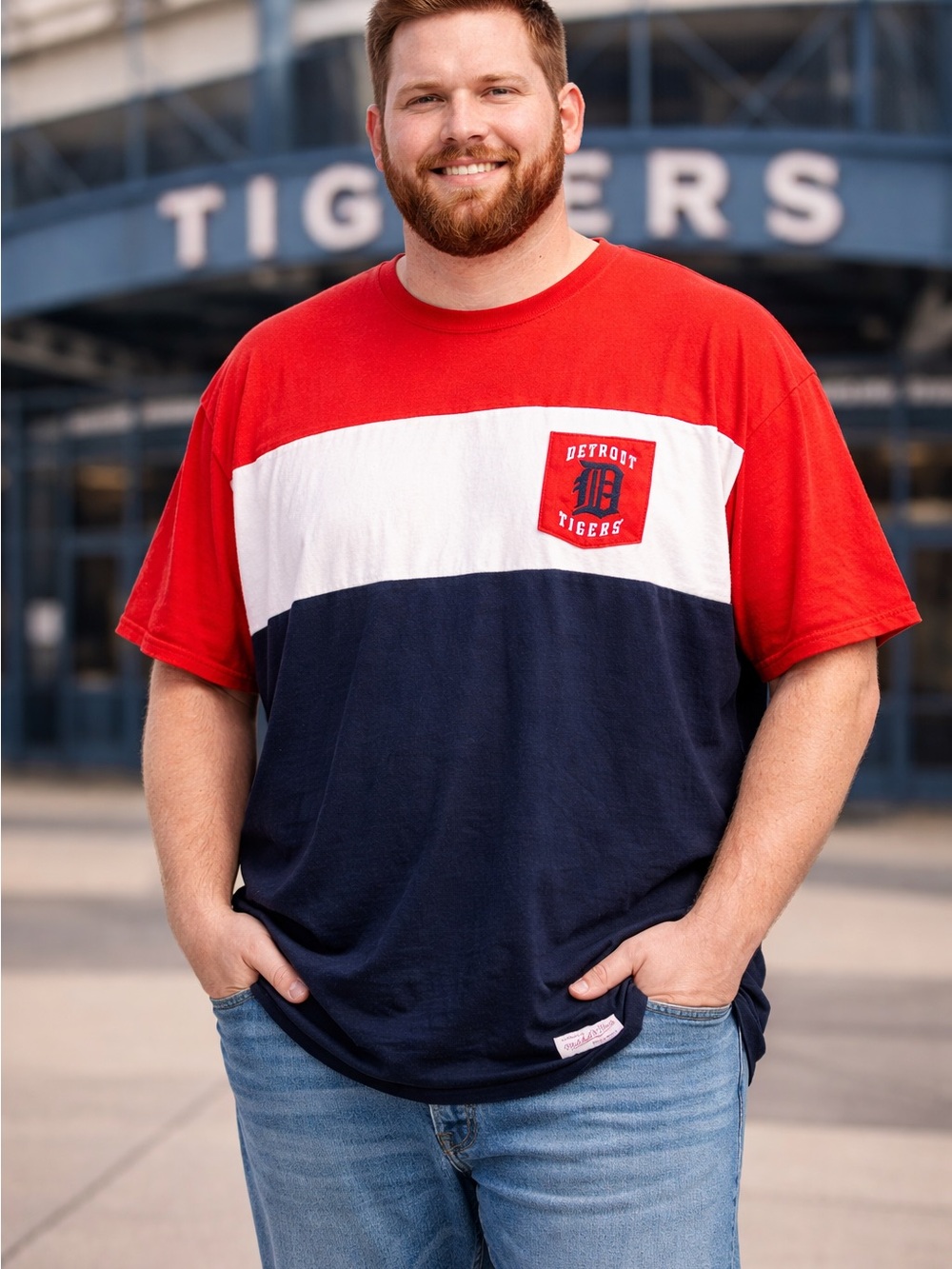 Mitchell & Ness Detroit Tigers Colorblock MLB T-Shirt Men’s 5XL